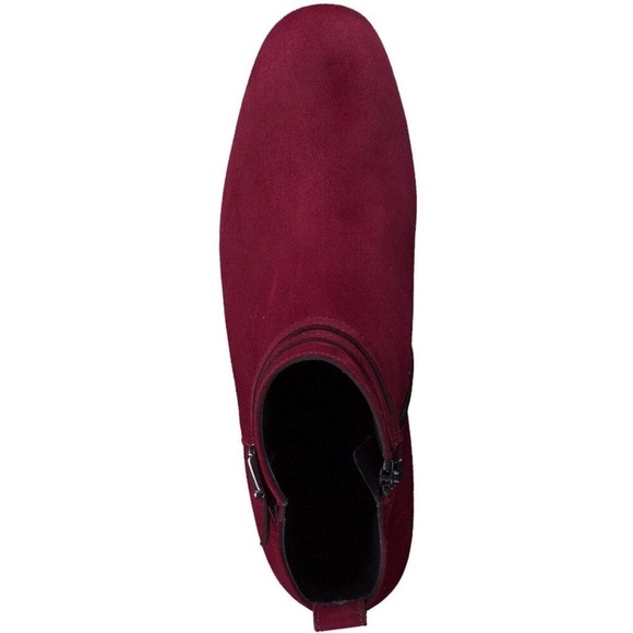 Paul Green Sydney Ankle Boots US Size 9 Bordo Burgundy Suede Block Heel NEW $499 - Picture 2 of 9